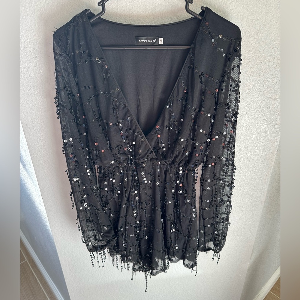 Sequin Fringe Romper